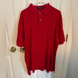 Polo Ralph Lauren Mens LT Red Cotton‎ Short Sleeve Polo Shirt